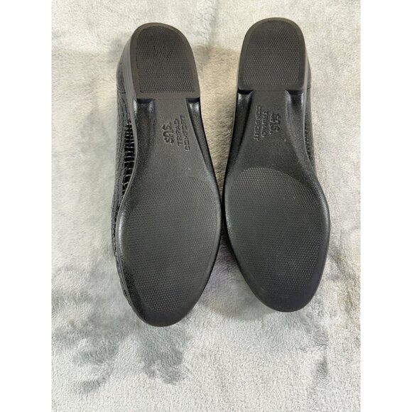 SAS women's size 7.5 M black patent leather comfort slip on loafers Alligator pr - Picture 4 of 16